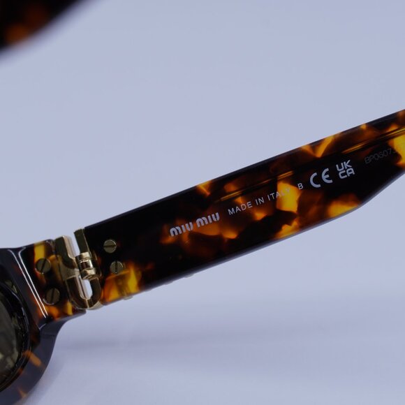 Miu Miu MU07ZS VAU06B Sunglasses Honey Havana Geometric Frame - Picture 9 of 12